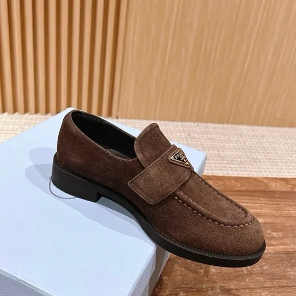 Prada Chocolate Suede Loafers - Picture 7 of 8